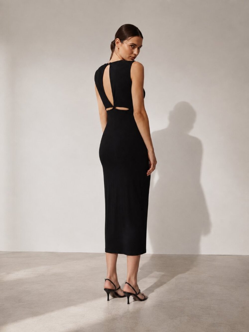 T By Alexander Wang Sleeveless Black Cutout Back Dress New Nwt